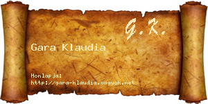 Gara Klaudia névjegykártya